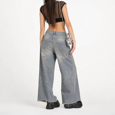 Nite Fury Baggy Jeans Wide Leg Washed
