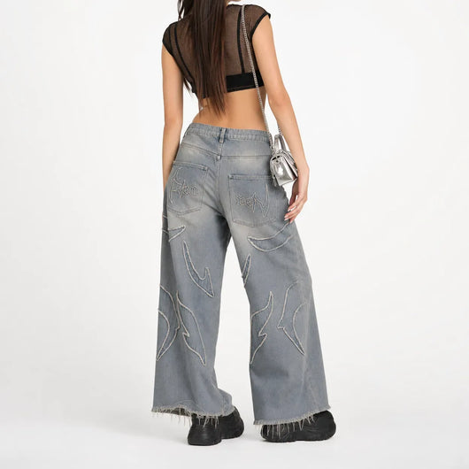 Nite Fury Baggy Jeans Wide Leg Washed