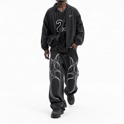 Nite Fury Cyber Embroidery Baggy Jeans