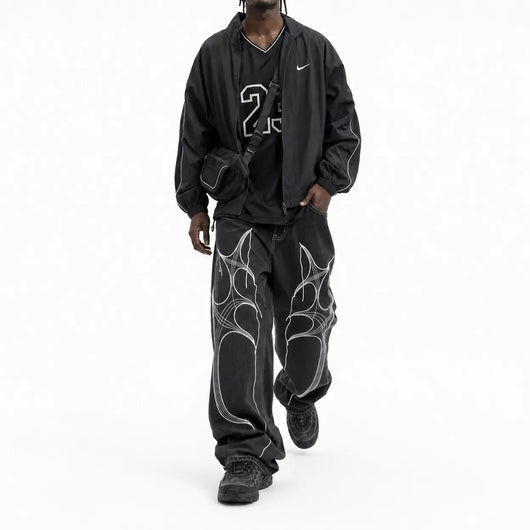Nite Fury Cyber Embroidery Baggy Jeans