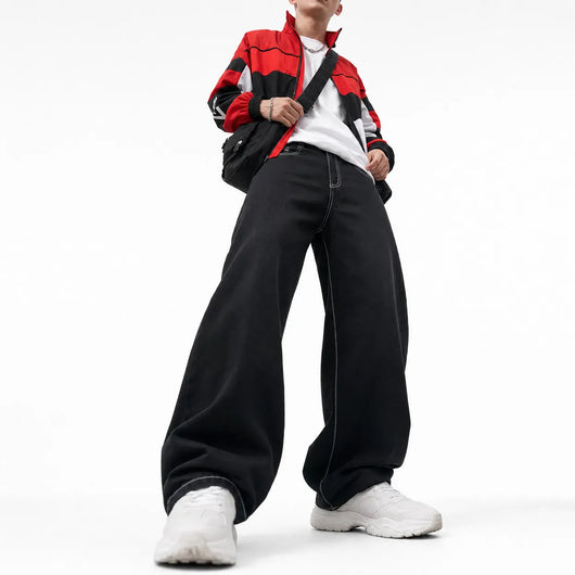 Nite Fury Embroidered Baggy Jeans Streetwear