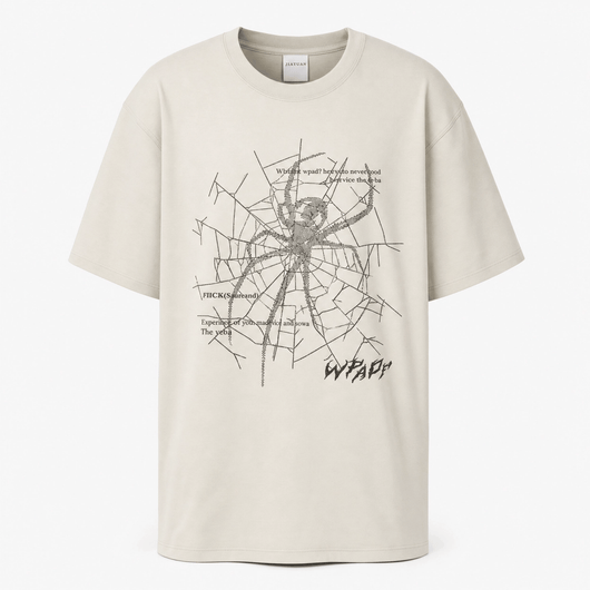 Nite Fury Beige / XXS Graphic T Shirt Spiderweb