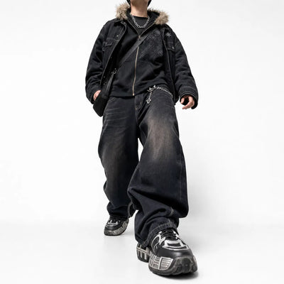 Nite Fury Grunge Distressed Oversized Hoodie