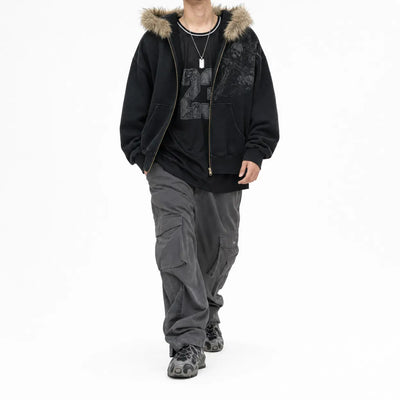 Nite Fury Grunge Distressed Oversized Hoodie