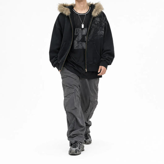 Nite Fury Grunge Distressed Oversized Hoodie