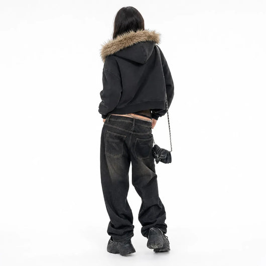Nite Fury Grunge Distressed Oversized Hoodie