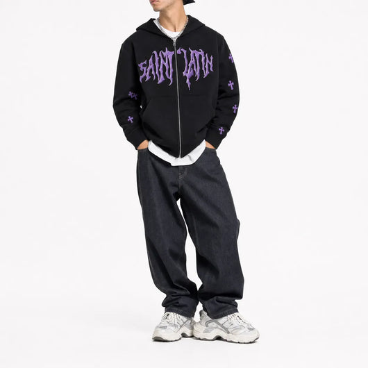 Nite Fury Grunge Distressed Oversized Jacket