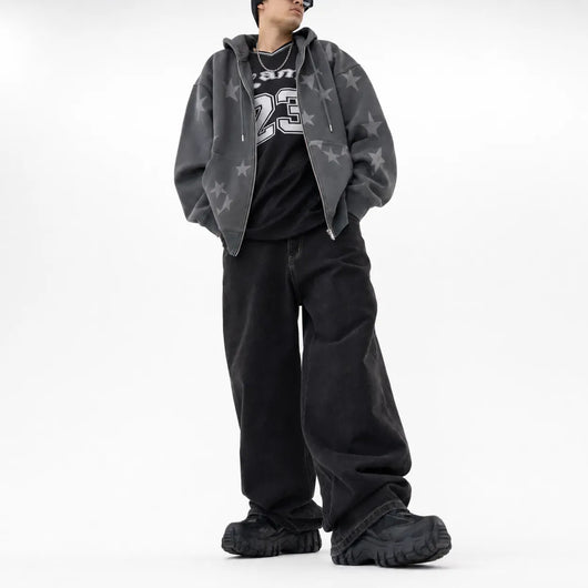 Nite Fury Grunge Star Zip Hoodie