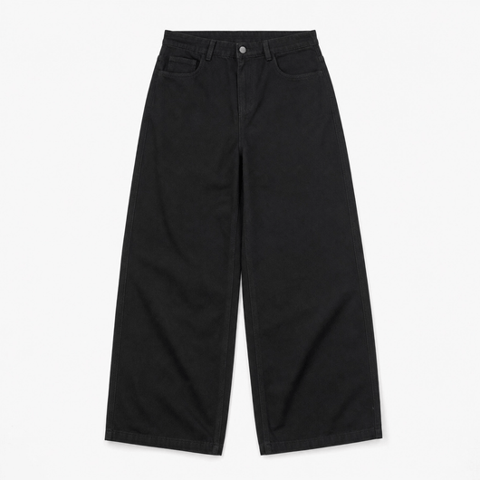 Nite Fury Black / S High Waisted Baggy Jeans
