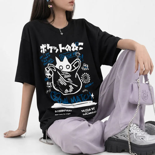 Japanese Cat Graphic Tee