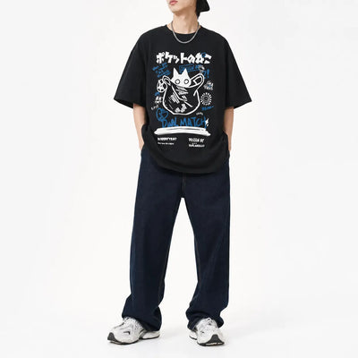 Nite Fury Japanese Cat Graphic Tee