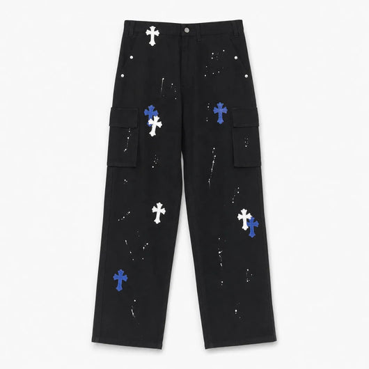 Nite Fury Black / S Baggy Jeans Cross Paint Splatter