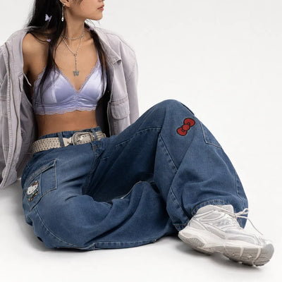 Nite Fury Baggy Jeans Distressed Y2K