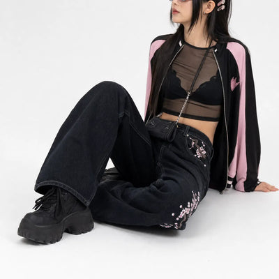 Nite Fury Baggy Jeans Japanese Print