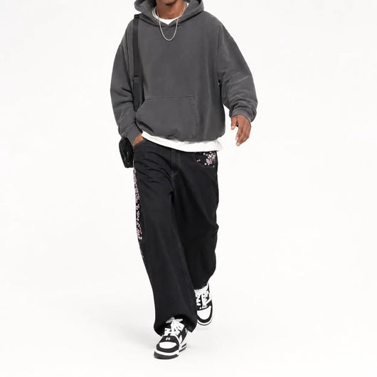 Nite Fury Baggy Jeans Japanese Print