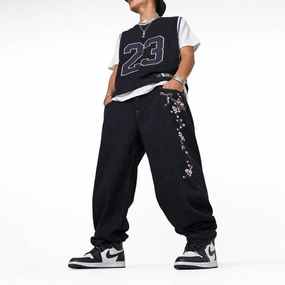 Nite Fury Baggy Jeans Japanese Print
