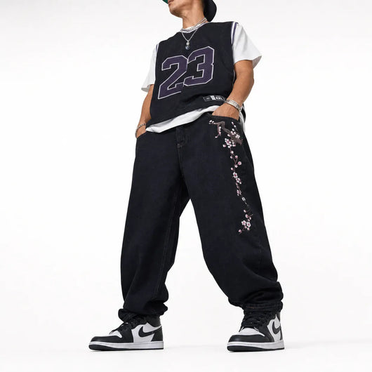 Nite Fury Baggy Jeans Japanese Print