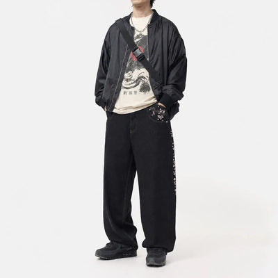 Nite Fury Baggy Jeans Japanese Print