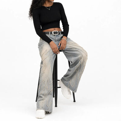Nite Fury Baggy Jeans Wide Leg Washed