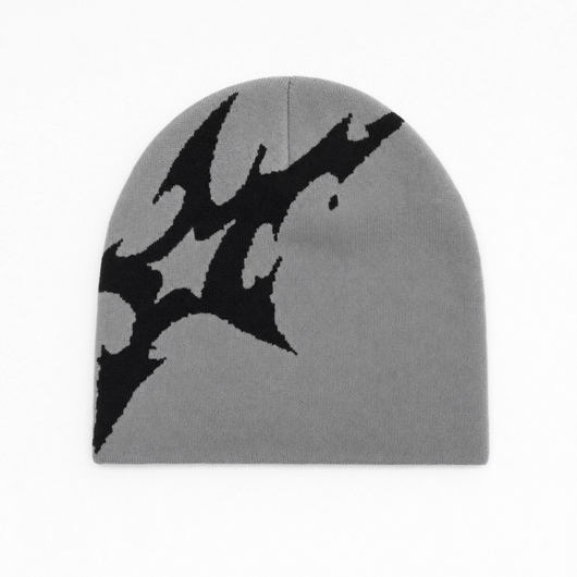 Nite Fury Charcoal grey Beanie Lightning Graphic Streetwear