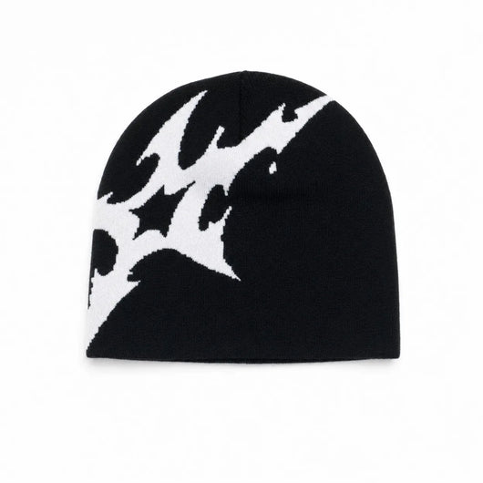 Nite Fury Black Beanie Lightning Graphic Streetwear