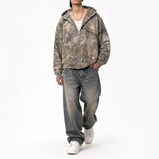 Nite Fury Camouflage Print Zip Hoodie