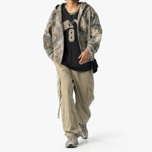Nite Fury Camouflage Print Zip Hoodie