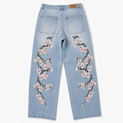 Nite Fury Cherry Blossom Embroidered Jeans