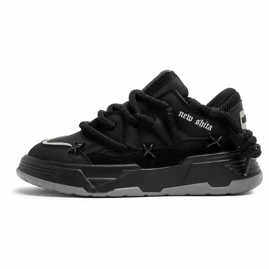 Nite Fury Black / 36 Chunky Platform Retro Shoes
