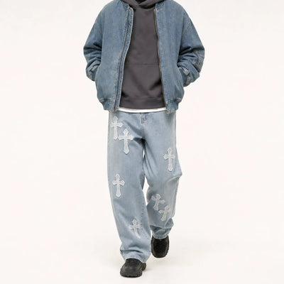 Nite Fury Cross Patch Baggy Jeans