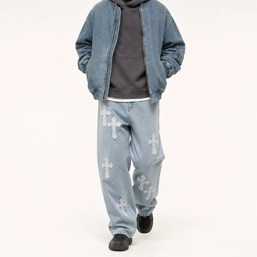 Nite Fury Cross Patch Baggy Jeans