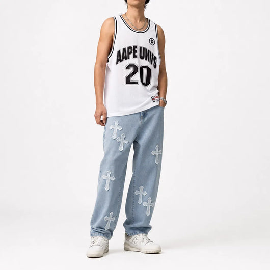 Nite Fury Cross Patch Baggy Jeans