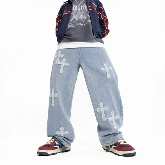 Nite Fury Cross Patch Baggy Jeans