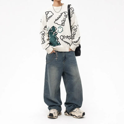 Nite Fury Dinosaur Graphic Knitted Jumper
