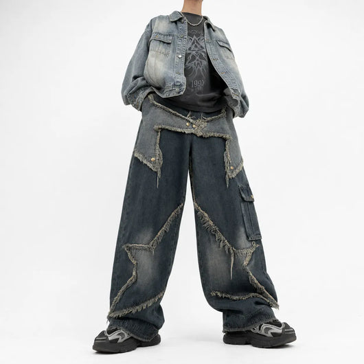 Nite Fury Distressed Baggy Jeans For Women