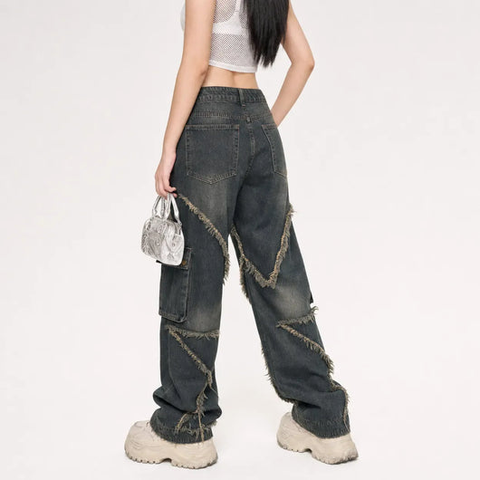 Nite Fury Distressed Baggy Jeans For Women