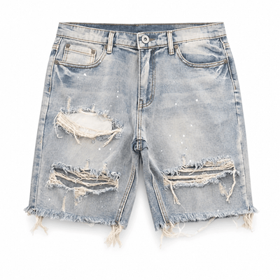 Nite Fury Blue / M Distressed Baggy Shorts Men