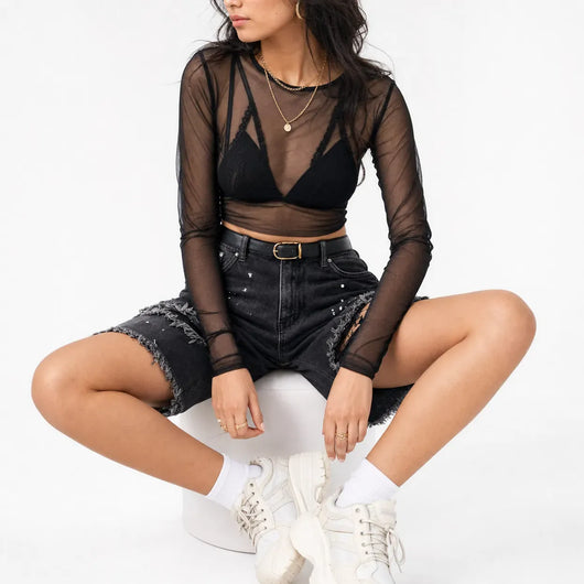Nite Fury Distressed Baggy Shorts Men