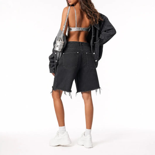 Nite Fury Distressed Baggy Shorts Men
