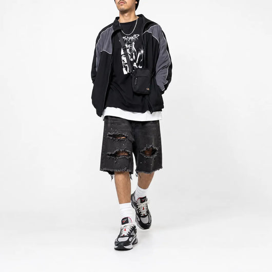 Nite Fury Distressed Baggy Shorts Men