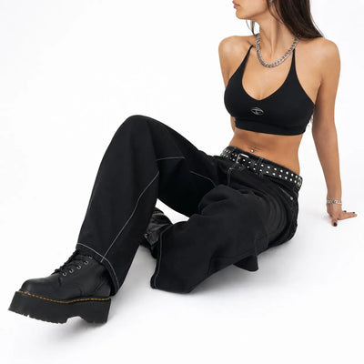 Nite Fury Embroidered Baggy Jeans Streetwear