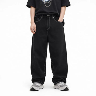 Nite Fury Embroidered Baggy Jeans Streetwear