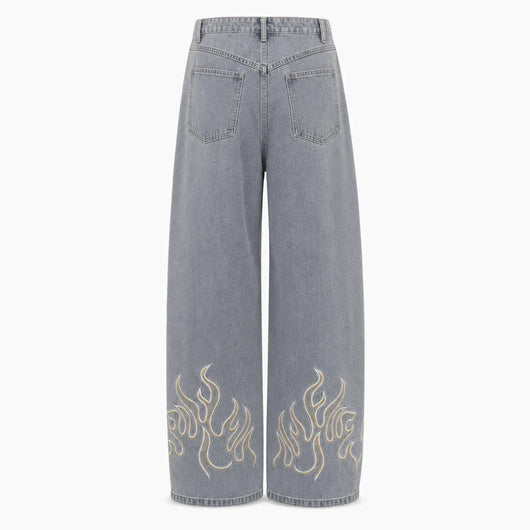 Nite Fury Embroidered Flame Logo Jeans