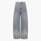 Embroidered Flame Logo Jeans