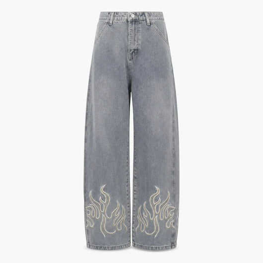 Nite Fury Blue / S Embroidered Flame Logo Jeans