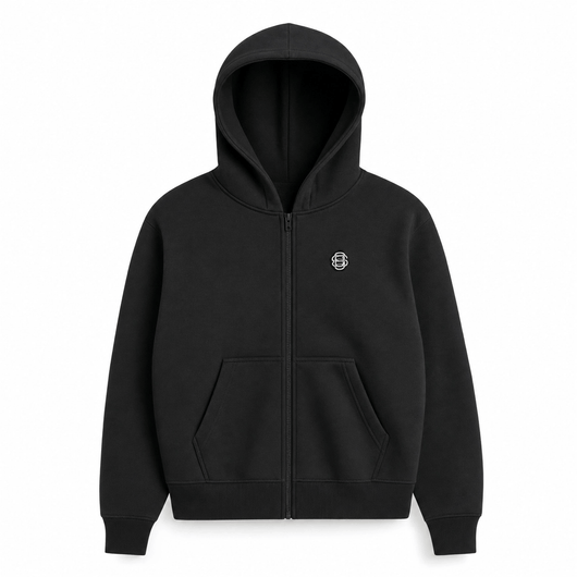 Nite Fury Black Top / XS Embroidered Logo Zip Hoodie
