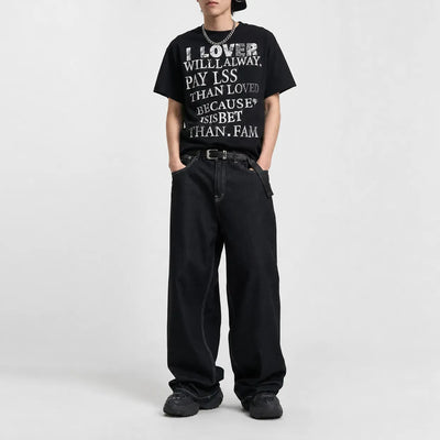 Nite Fury Embroidered Wide Leg Jeans