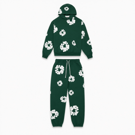 Nite Fury Green / XS Floral Print Tracksuit Streetwear