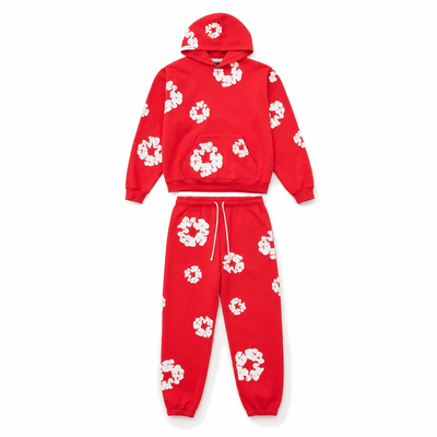 Nite Fury Red / XS Floral Print Tracksuit Streetwear