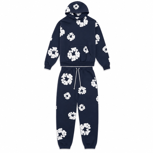 Nite Fury Navy Blue / XS Floral Print Tracksuit Streetwear